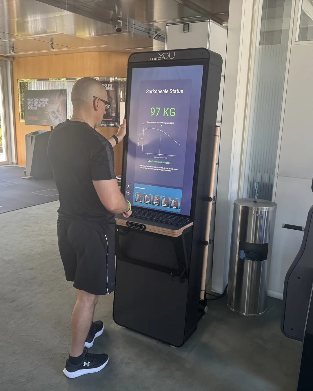 Auswertung der Kraftwerte am milon YOU Terminal bei ONE/1 in Baierbrunn